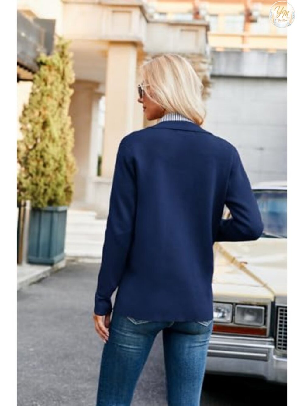 Women's Button Cardigan Knit Sweater Open Front Long Sleeve with Pockets - Picture 3 of 6